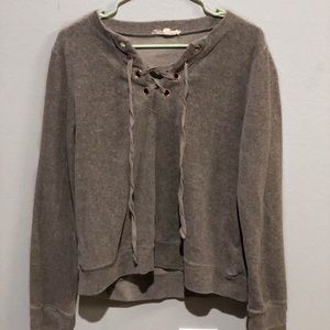 grey cropped sweatshirt